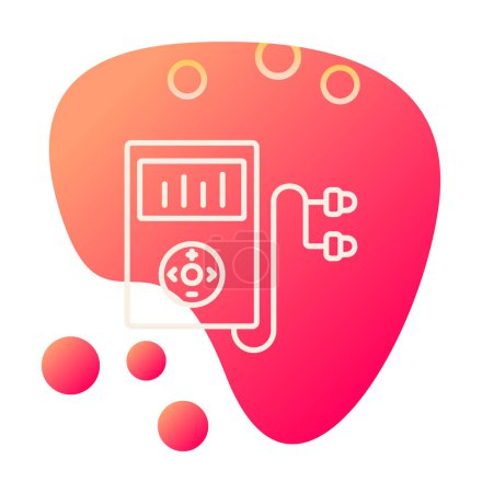 Illustration for Mp3 player with headphones icon, vector illustartion - Royalty Free Image