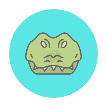 Téléchargez les illustrations : Simple icône de crocodile, illustration vectorielle - en licence libre de droit
