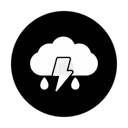 Téléchargez les illustrations : Simple plat Thunder icône météo - en licence libre de droit