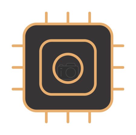 Téléchargez les photos : Simple plat processeur vecteur mince ligne icône - en image libre de droit