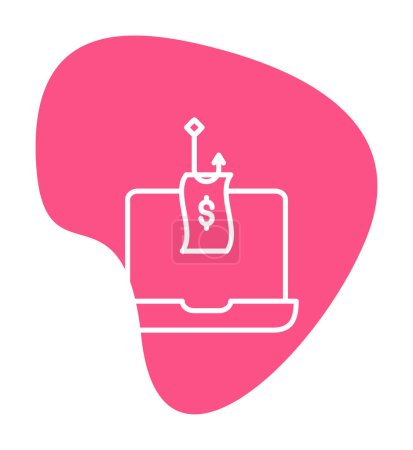 Ilustración de Simple plano Phishing icono de dinero - Imagen libre de derechos
