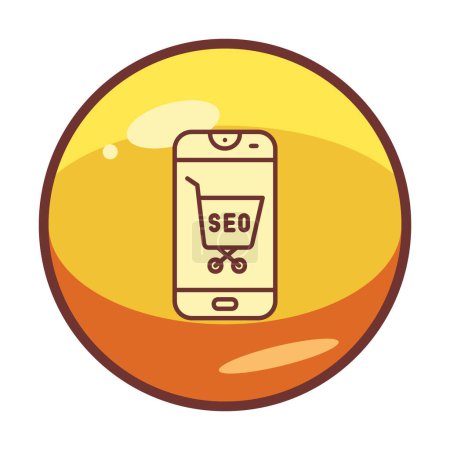 Ilustración de Seo icono moderno y la ilustración del vector del teléfono inteligente - Imagen libre de derechos