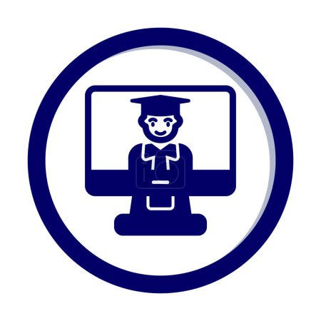 Illustration for Simple Online Learning icon, vector illustration - Royalty Free Image