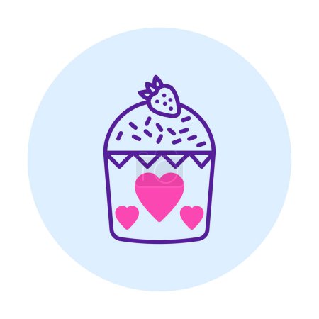 Illustration for Strawberry muffin icon, vector illustration - Royalty Free Image