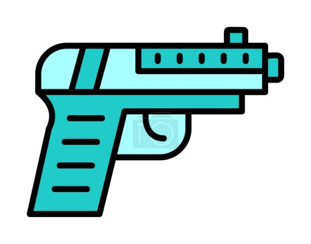 Ilustración de Pistola vector icono. Signo de línea delgada. Ilustración del símbolo de contorno aislado - Imagen libre de derechos