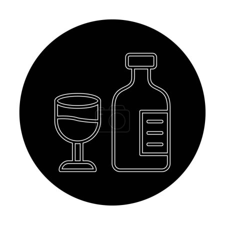 Ilustración de Botella con icono de vino, ilustración de vectores - Imagen libre de derechos