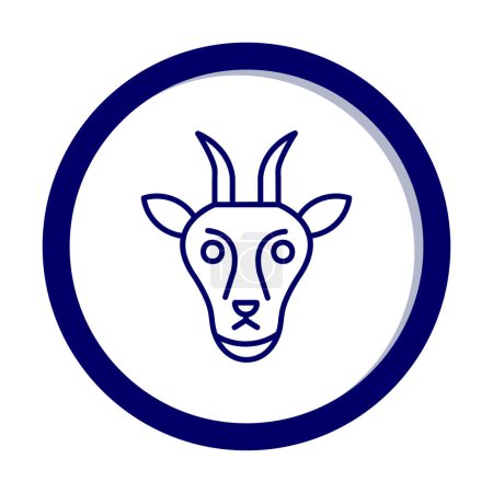 Illustration for Goat head flat vector icon - Royalty Free Image