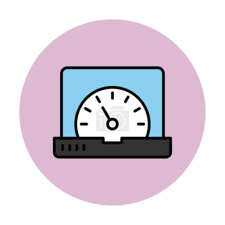 Illustration for Vector speed test laptop web icon, vector illustration - Royalty Free Image