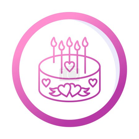 Illustration for Birthday cake with candles icon vector illustration - Royalty Free Image