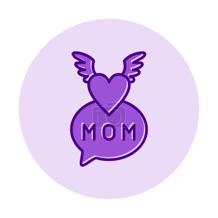 Illustration for Mother's day icon, greeting card template, vector illustration - Royalty Free Image