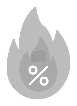 Ilustración de Fuego plano simple con diseño de ilustración de vectores de icono de venta caliente - Imagen libre de derechos