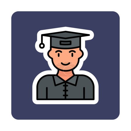 Illustration for Student in Graduation cap icon vector illustration - Royalty Free Image