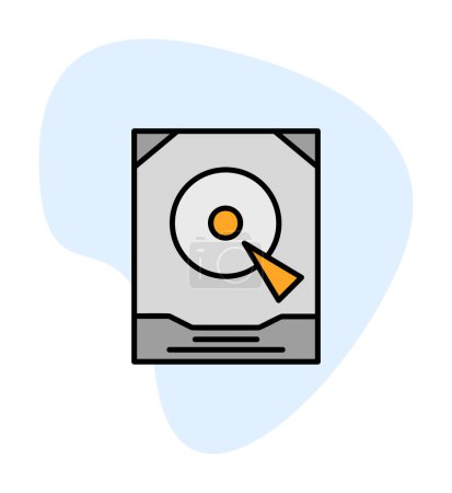 Téléchargez les illustrations : Icône d'illustration vectorielle de disque dur - en licence libre de droit