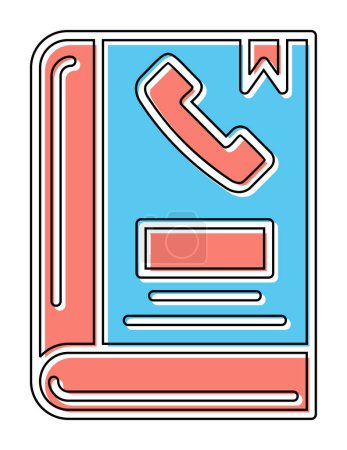 Illustration for Phone book flat icon, vector illustration - Royalty Free Image