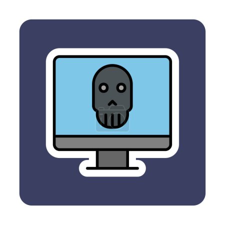 Téléchargez les illustrations : Icône écran d'ordinateur mort, illustration vectorielle - en licence libre de droit