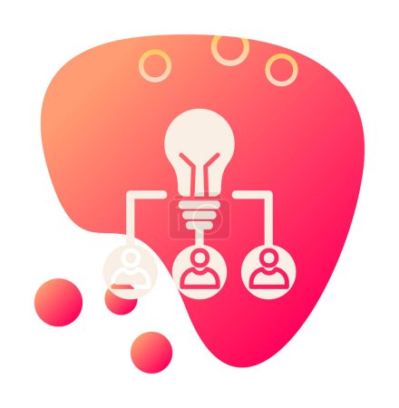 Illustration for Team Idea, light bulb and business team icon, vector illustration - Royalty Free Image