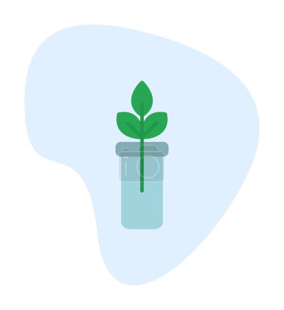 Illustration for Plant in a test tube, gmo concept, vector illustration - Royalty Free Image