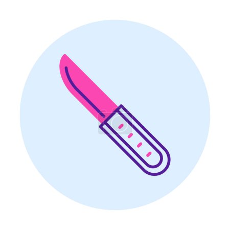 Téléchargez les illustrations : Vecteur d'icône de couteau isolé sur fond blanc - en licence libre de droit