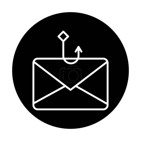 Crochet de pêche avec vecteur icône email