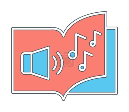 Ilustración de Simple icono de libro de audio, ilustración vectorial - Imagen libre de derechos