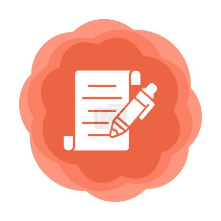 Illustration for Paper sheet with pen icon, vector illustration - Royalty Free Image
