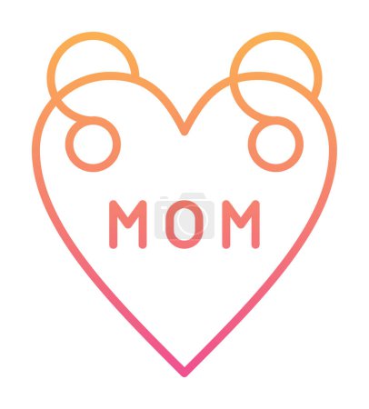 Téléchargez les illustrations : Icône de la fête des mères, modèle de carte de vœux, illustration vectorielle - en licence libre de droit