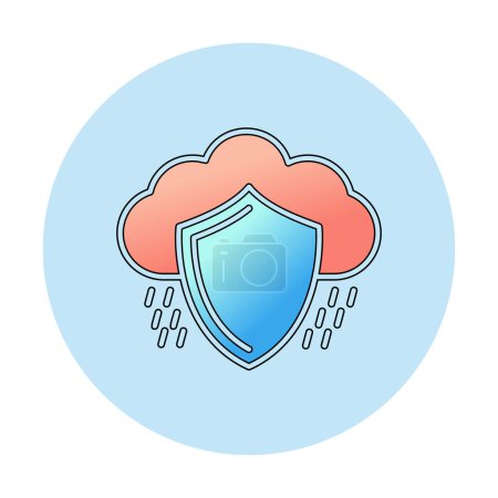 Illustration for Cloud security flat icon, vector illustration - Royalty Free Image