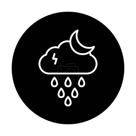 Ilustración de Nube de lluvia nocturna y luna, ilustración vectorial - Imagen libre de derechos