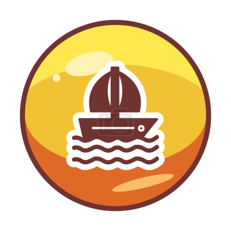 Illustration for Simple flat  sailboat  icon  vector illustration design - Royalty Free Image