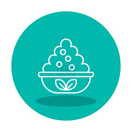 Ilustración de Tazón plano simple con diseño de alimentos de levadura - Imagen libre de derechos