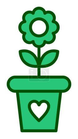 Téléchargez les illustrations : Illustration vectorielle d'icône pot de fleurs - en licence libre de droit
