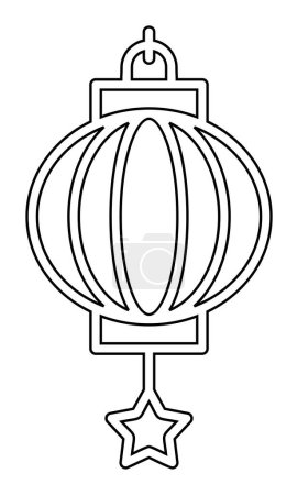 Téléchargez les illustrations : Lanterne chinoise icône, illustration vectorielle - en licence libre de droit