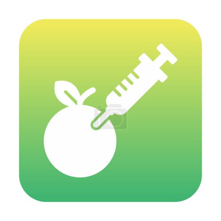 Illustration for Gmo Food, apple with syringe icon, vector illustration - Royalty Free Image