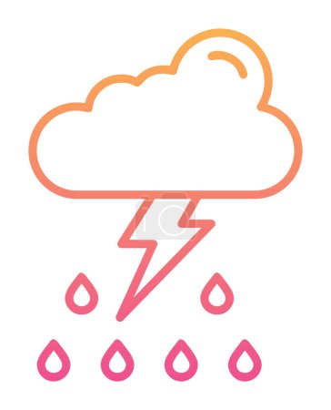 Illustration for Simple flat Thunder  weather icon - Royalty Free Image
