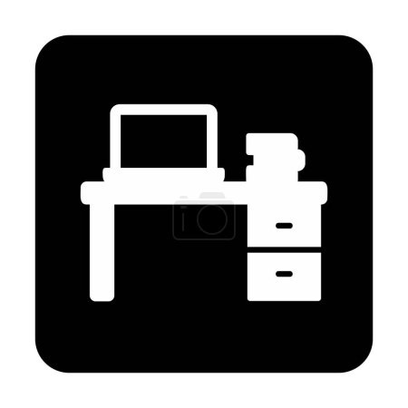 Illustration for Vector illustration of Office Desk icon - Royalty Free Image