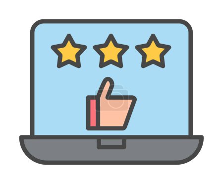 Illustration for Feedback vector glyph flat icon. Good Review concept - Royalty Free Image