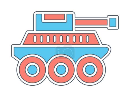 Illustration for Simple military tank vector icon - Royalty Free Image