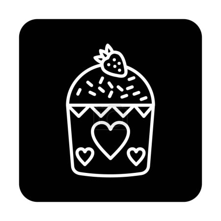 Téléchargez les illustrations : Icône muffin fraise, illustration vectorielle - en licence libre de droit