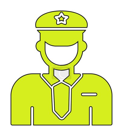 Illustration for Vector illustration of policeman in uniform flat icon - Royalty Free Image