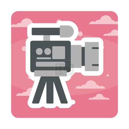 Téléchargez les illustrations : Plat simple icône de caméra vectoriel illustration design - en licence libre de droit