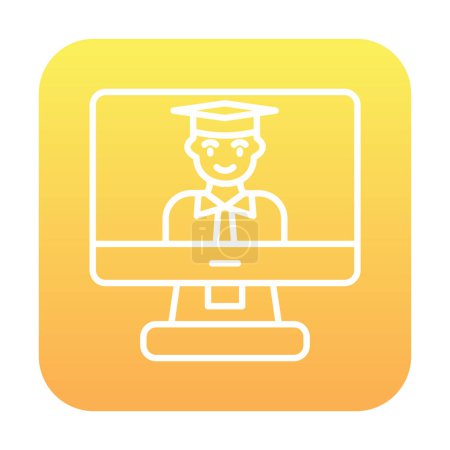 Ilustración de Simple icono de aprendizaje en línea, ilustración vectorial - Imagen libre de derechos