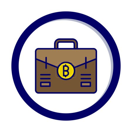 Ilustración de Maletín con bitcoin icono vector ilustración diseño - Imagen libre de derechos
