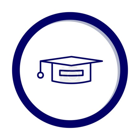 Illustration for Graduation hat icon, education icon. flat design style - Royalty Free Image
