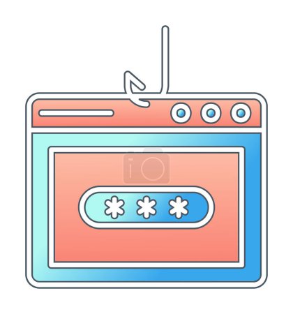 Illustration for Simple Password Phishing icon, vector illustration - Royalty Free Image