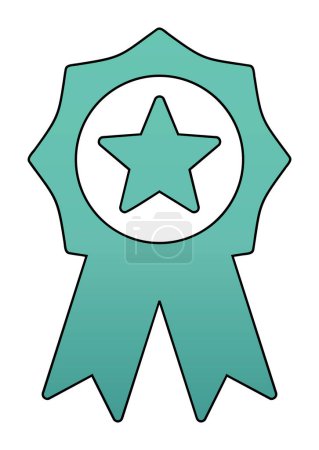 Illustration for Award badge  line icon design - Royalty Free Image