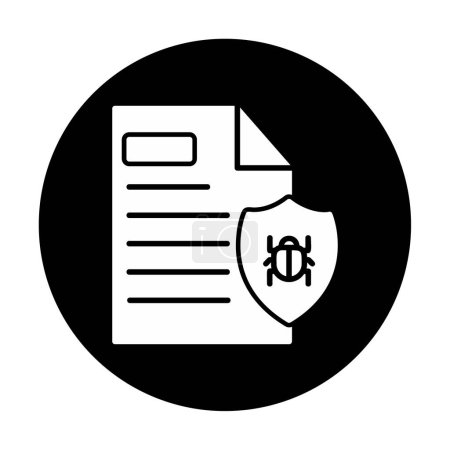 Téléchargez les illustrations : File icon with bug shield icon, vector illustration - en licence libre de droit
