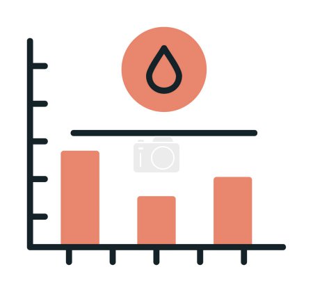 Ilustración de Icono de gráfico de nivel de azúcar, ilustración vectorial - Imagen libre de derechos