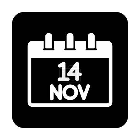 Ilustración de Icono Día Mundial de la Diabetes. 14 Noviembre fecha en calendario, ilustración vectorial. - Imagen libre de derechos