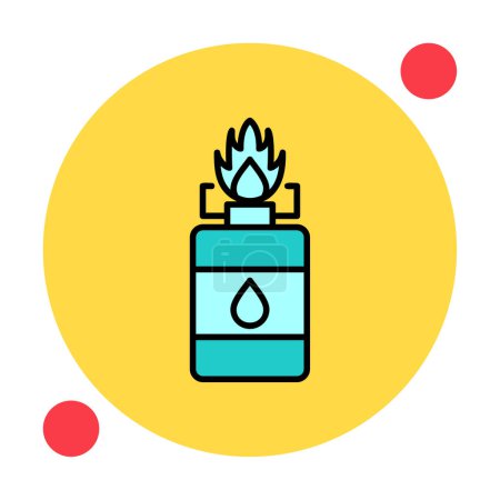 Téléchargez les illustrations : Simple plat Camping Illustration vectorielle icône gaz - en licence libre de droit