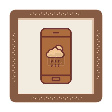 Téléchargez les illustrations : Application météo sur icône web smartphone, illustration vectorielle - en licence libre de droit